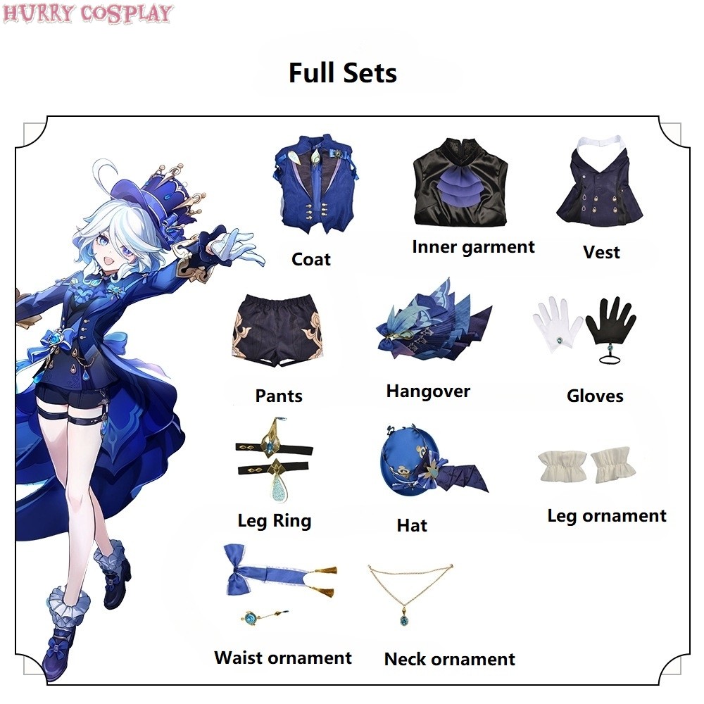 Game Cosplay,Genshin Impact,Genshin Impact Water Goddess Funina Cosplay Costume